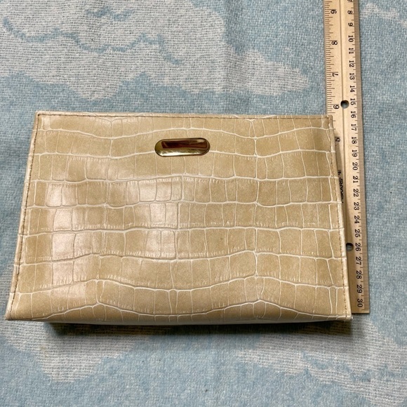 Vegan Faux Leather Makeup Cosmetic Bag Tan - Picture 8 of 9